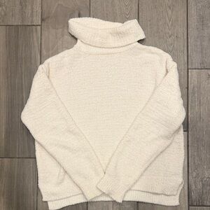 Pink Lily Soft Cream Turtleneck Sweater